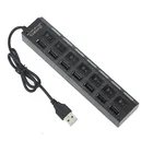 7 портов LED USB 2,0 адаптер концентратор включениявыключения питания для ПК ноутбука BK Высокоскоростной 7-портовый высокоэффективный концентратор для домашнего использования