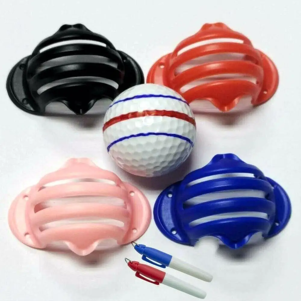 

New Golf Ball Triple Track 3 Line Marker Stencil ERC Chrome Soft & 2 Marker Pens