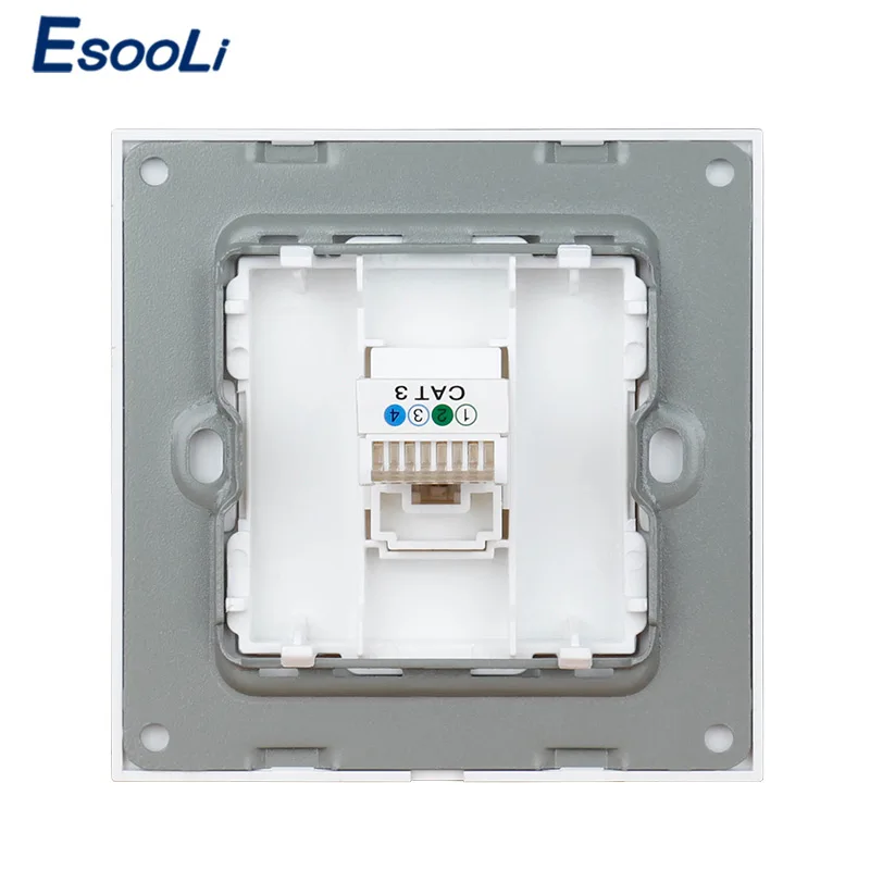Esooli серая роскошная хрустальная стеклянная панель 1 комплект RJ11 2 Жильный