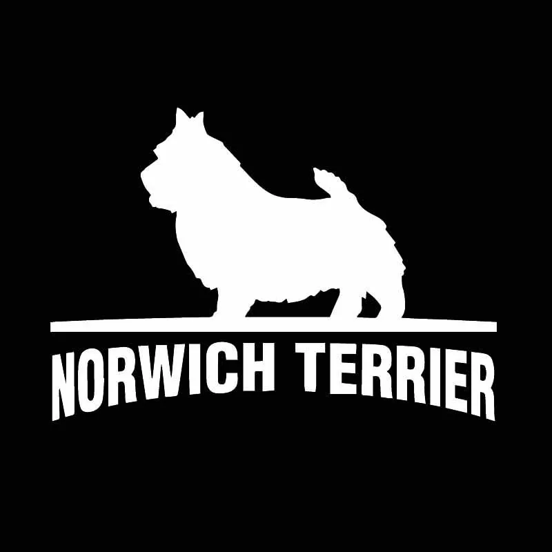 Volkrays Personality Car Sticker Norwich Terrier Funny Pet Dog Breed Accessories Vinyl Decal Black/Silver 9cm*14cm | Автомобили и