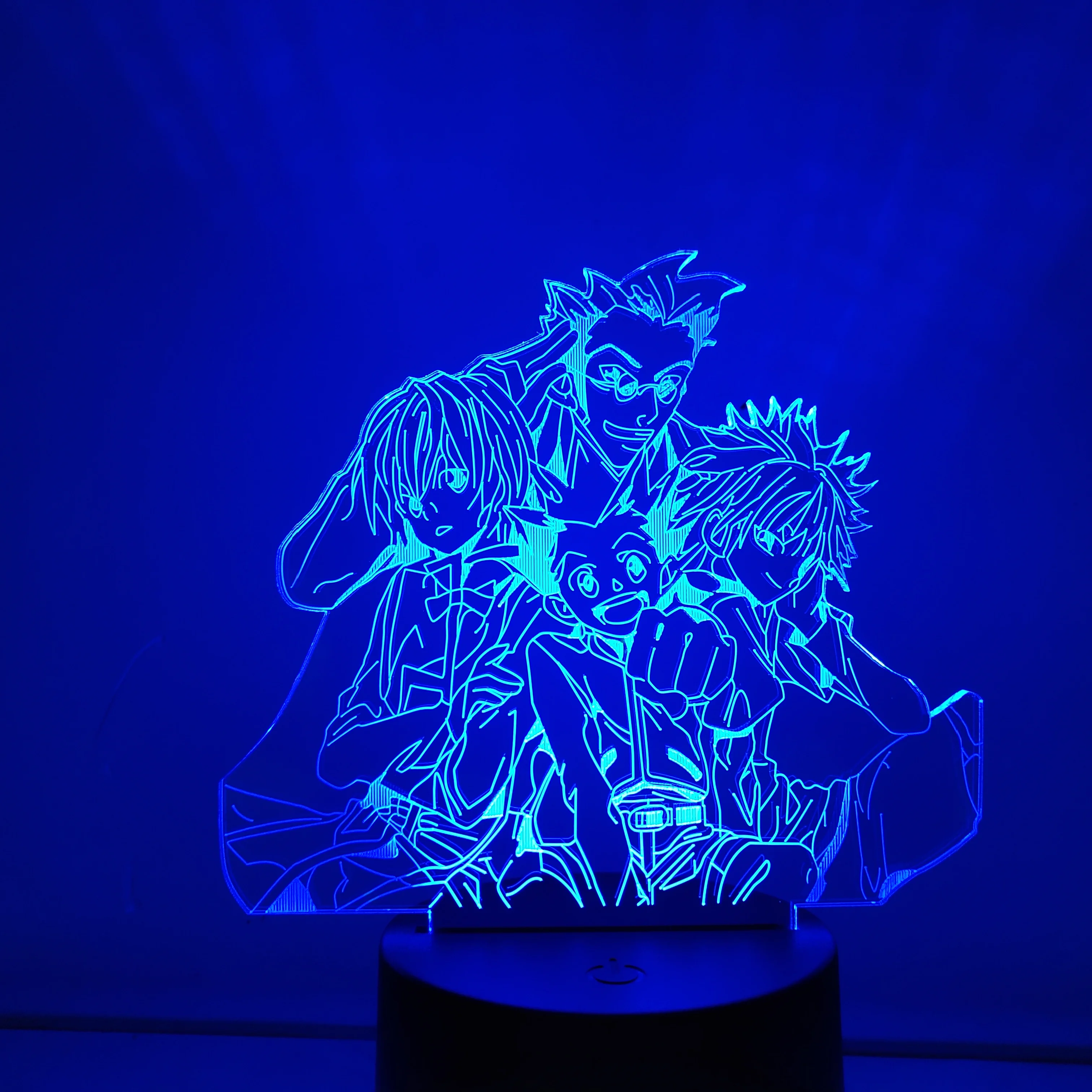 Фигурка Hunter X Action Gon Killua Leorio 3D с изменяющимся светодиодным освещением, новинка аниме, модель игрушки на ночь.