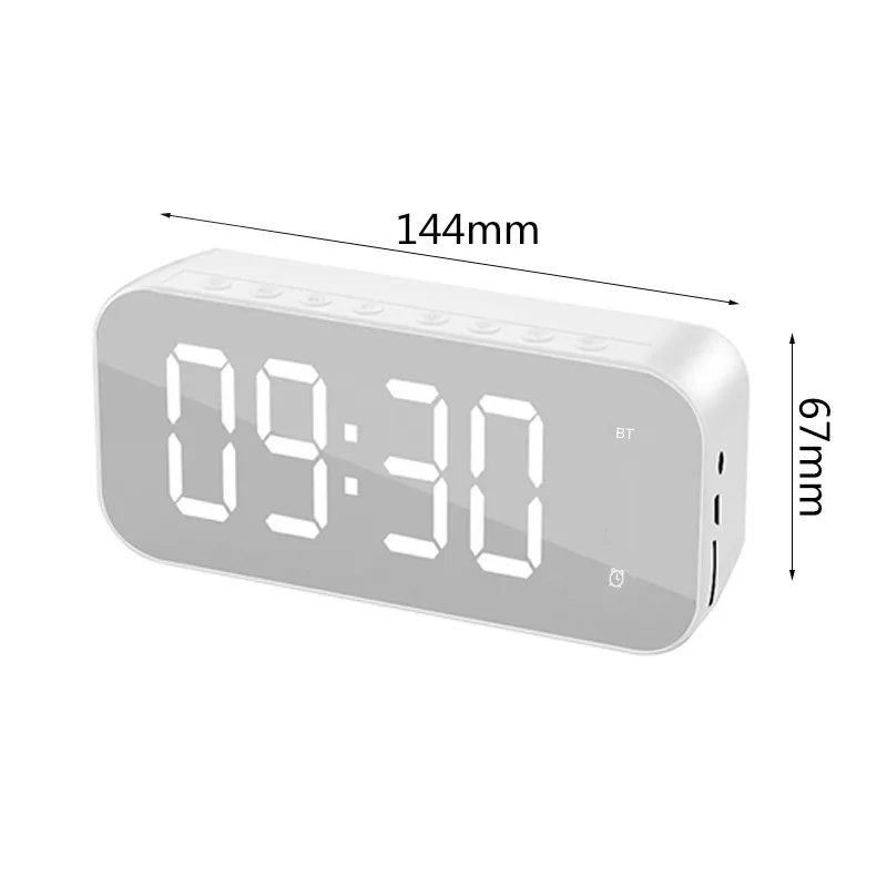 

LED Mirror Screen Alarm Clock Watch Table Digital Clock Despertador Wireless Bluetooth 5.0 MP3 HiFi Speaker TF FM Hand-free Call