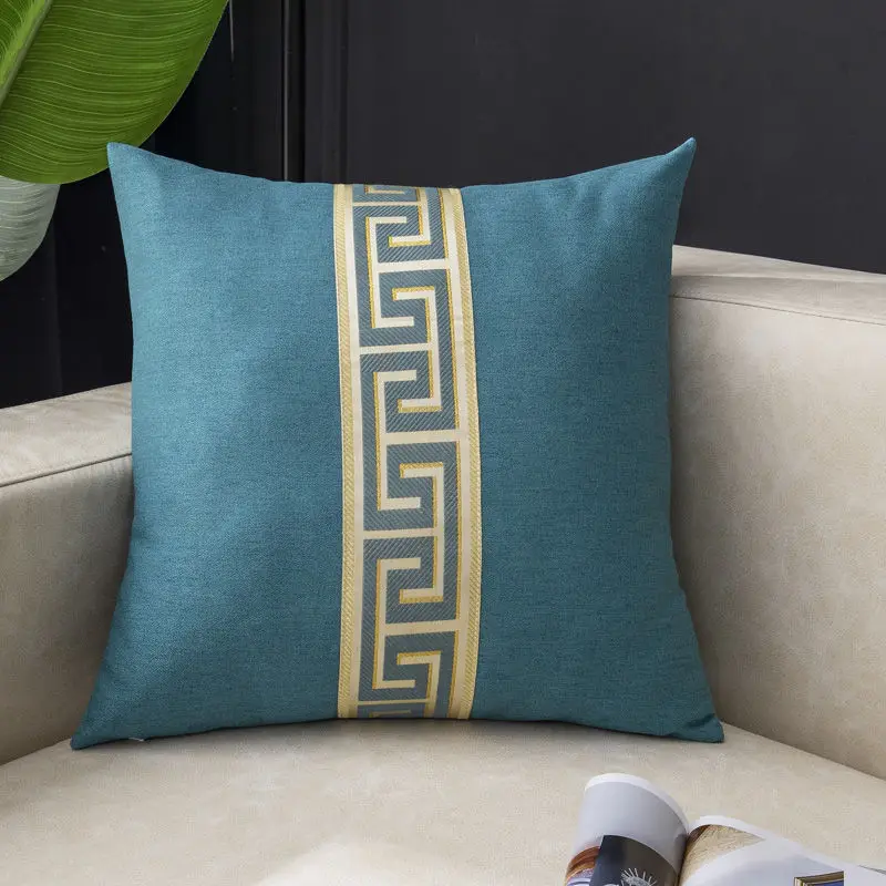 

Fyjafon Pillowcase 60x60 Linen Breathable Cushion Cover Decorative edge Pillow Case Blue Yellow Pillowcases 50x50/40*60