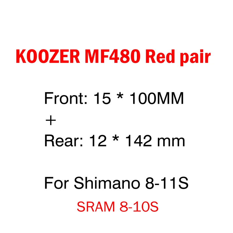 KOOZER MF480 передняя, Задняя Ступица набор 2/4 подшипники 24T трещотка 32 отверстия быстросъемные через ось горный велосипед ступицы для 8 9 10 11S - Цвет: Red 15x100 12x142mm