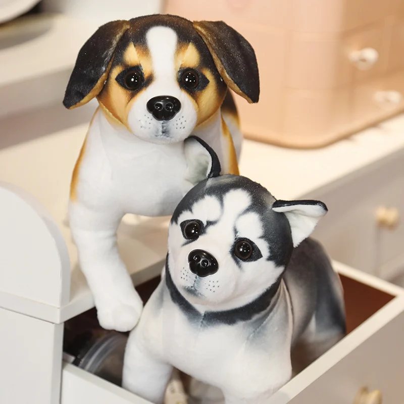 Игрушки плюшевые в виде милой собаки 25 см Хаски Акита Ротвейлер мягкие игрушки