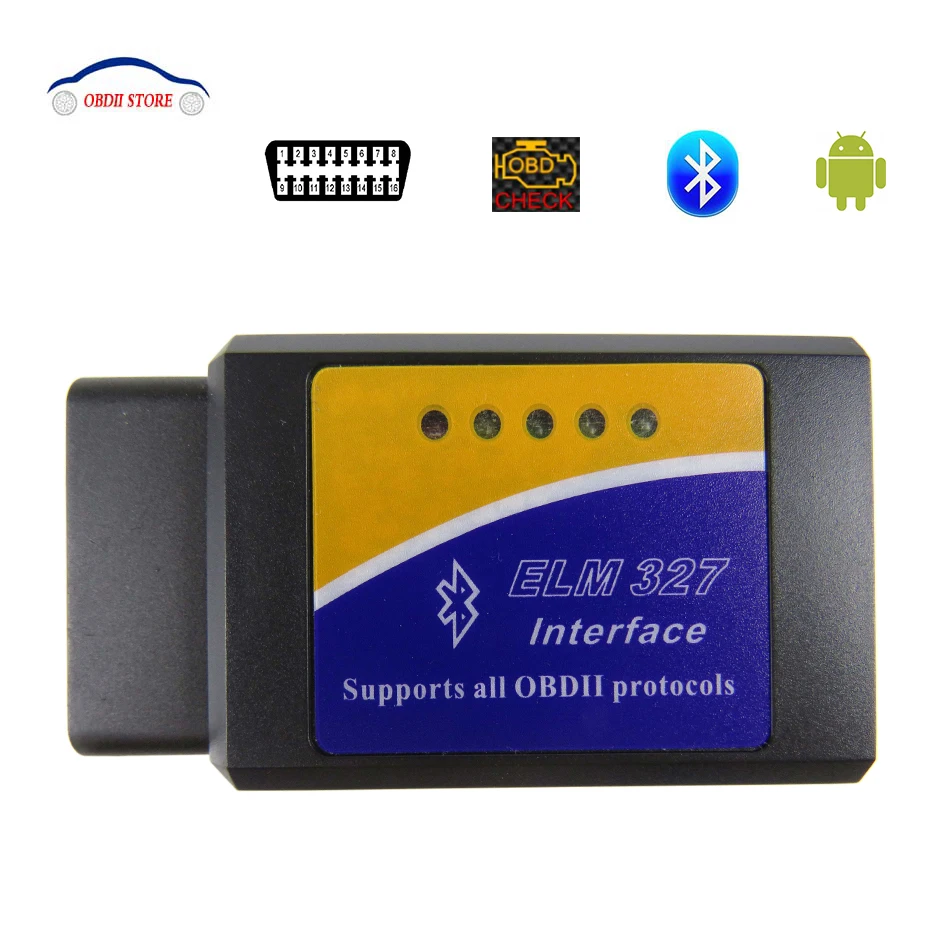 Фото Bluetooth-сканер ELM327 OBD2 V1.5, диагностический инструмент для автомобилей ELM 327 OBDII, ELM-327 V 1.5 OBD 2, автодиагностический сканер для Android №4
