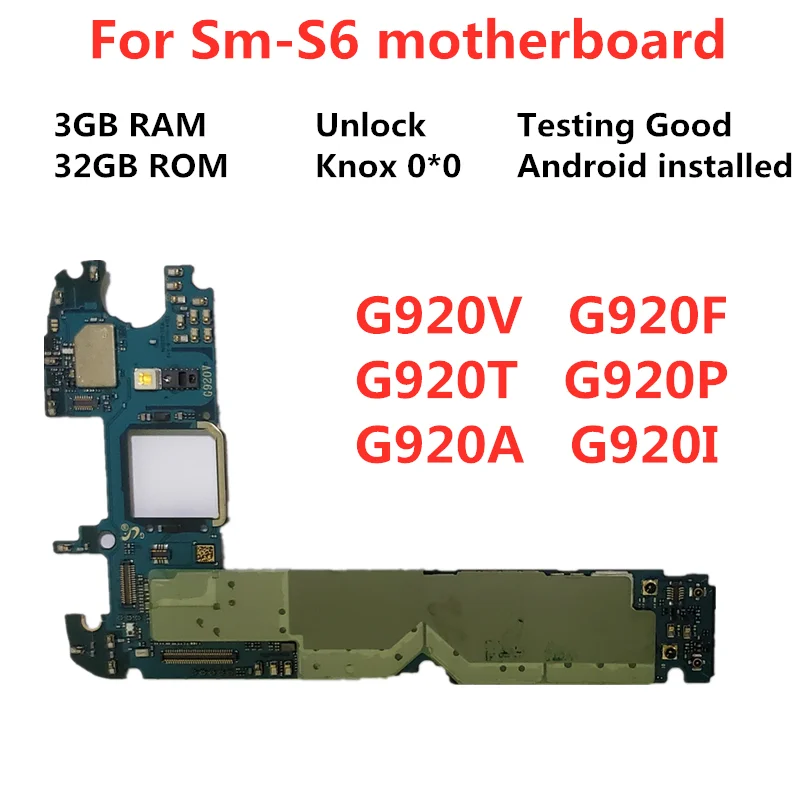 Материнская плата для Samsung Galaxy S6 разблокированная материнская плата G920F G920A G920T G920P G920V материнская плата 32 Гб логические платы