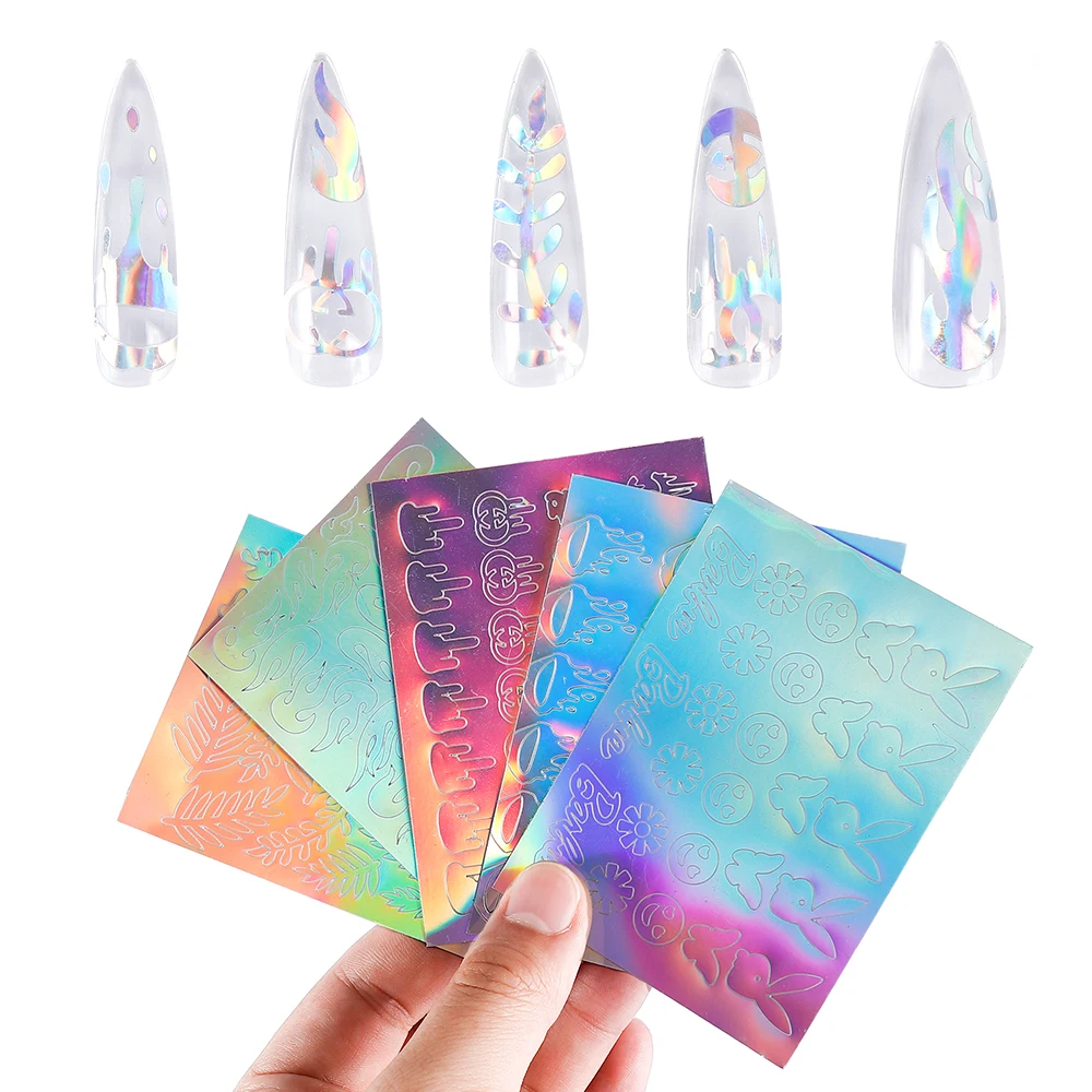 3D огненное пламя полый ноготь дневная лента наклейка для дизайна ногтей s Маникюр