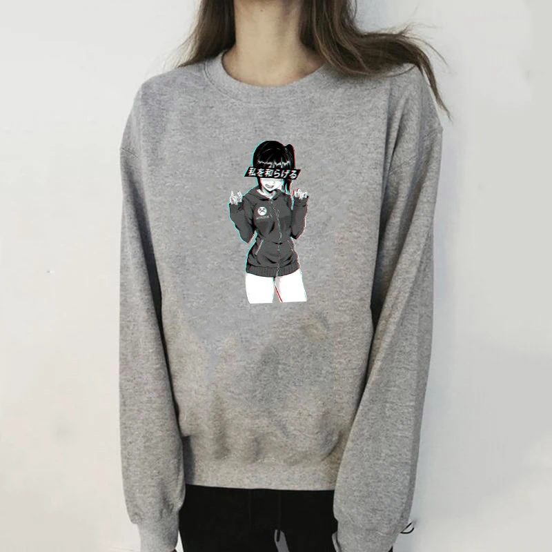 Модная женская одежда SAD японского аниме Эстетическая наклейка Harajuku топы с