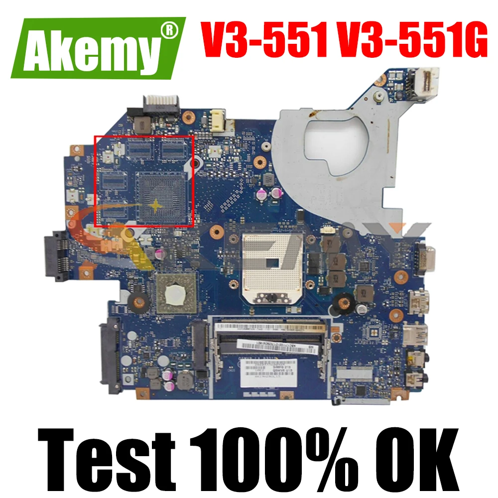

AKEMY Q5WV8 LA-8331P Laptop motherboard For Acer asipre V3-551 V3-551G DDR3 NB.C1711.001 NBC1711001 Main board full works