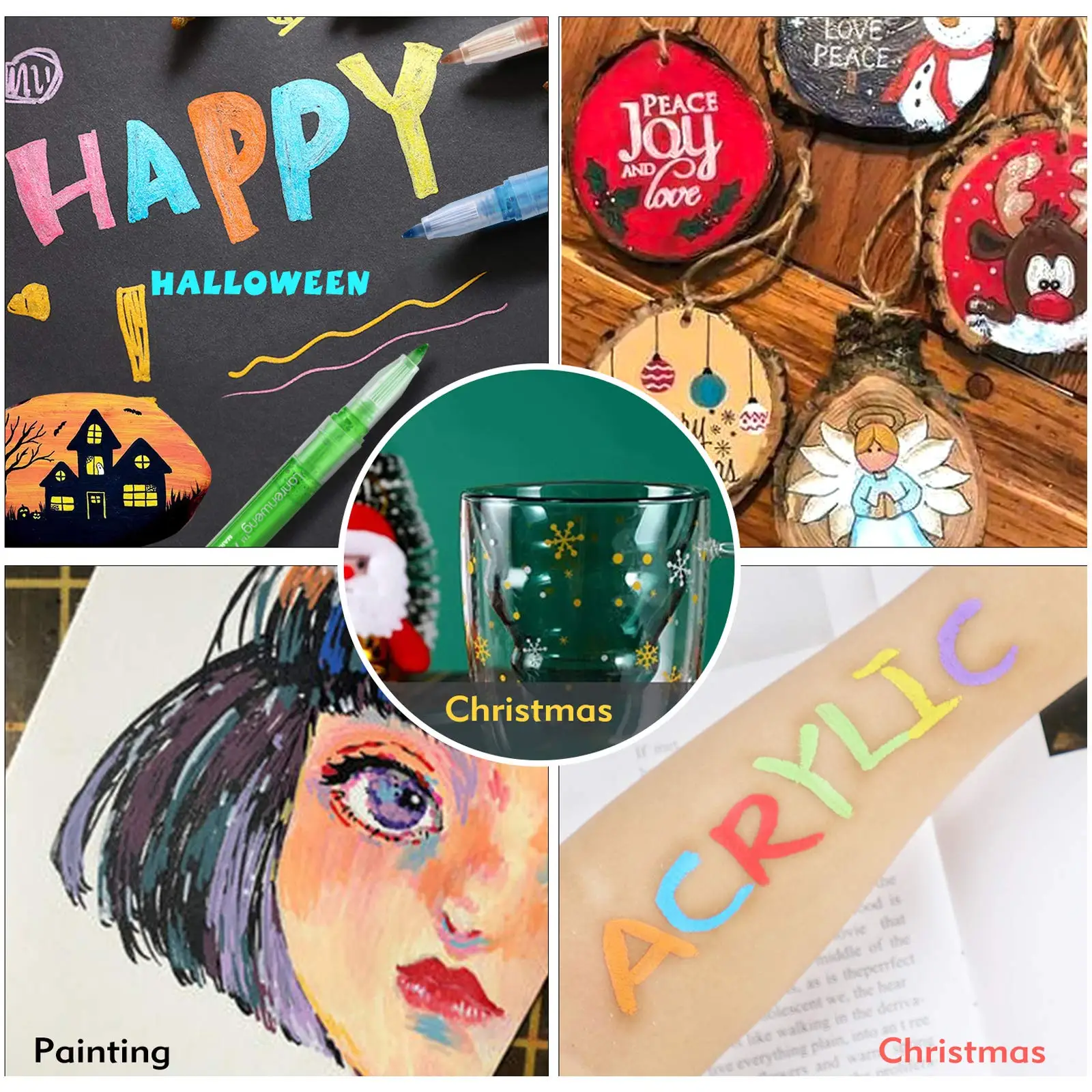 Набор маркеров для рисования акриловыми красками 60 цветов в холсте с сумкой