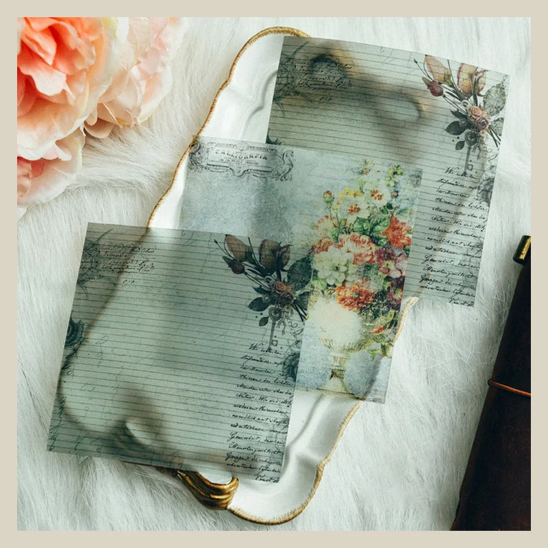 

Vintage Lace Flower Background Material Paper Junk Journal Sticker Decoration DIY Scrapbooking Old Book Page Craft Paper