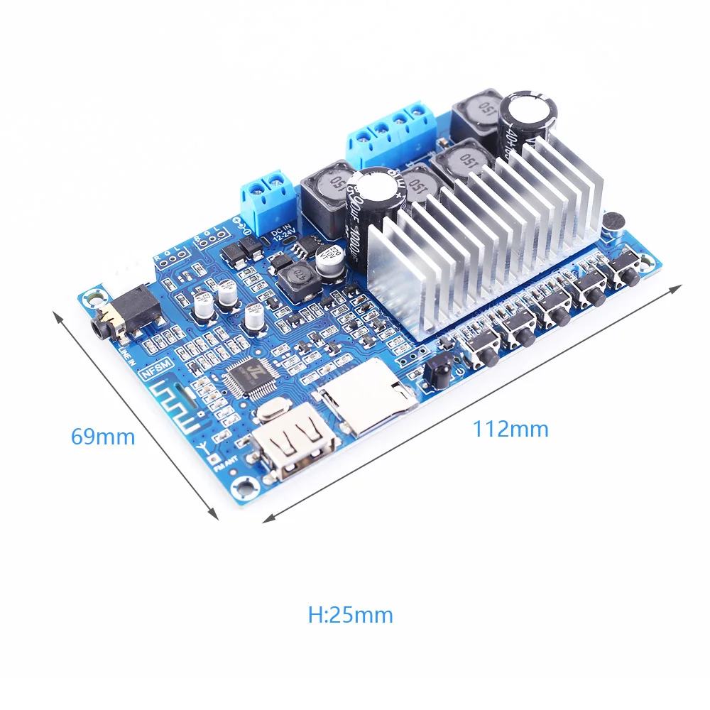 Стерео усилитель TPA3116 50 Вт + Bluetooth 5 0 двухканальный модуль аудио приемник MP3
