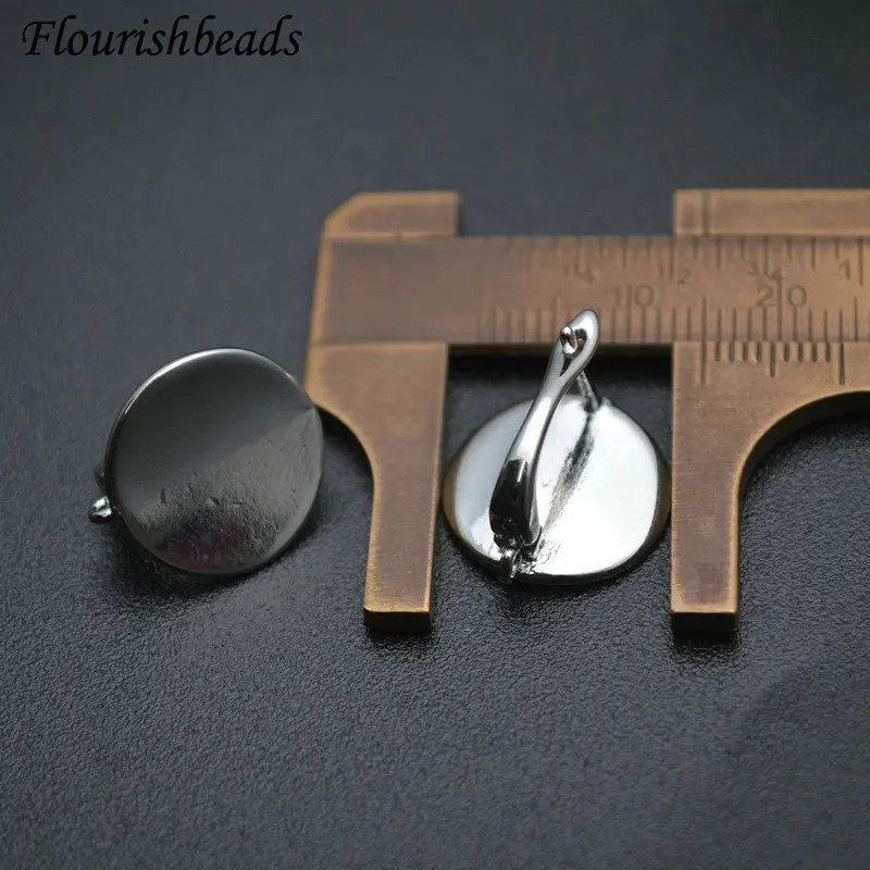round coin shape earrings hooks real gold plating metal ear wires diy women jewelry making components gold silvery color free global shipping