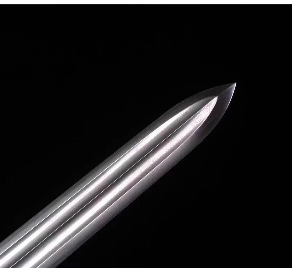 Handmade Folded Steel Chinese QingMing Dynasty Sword white copper fittings Long straight Wide blade sword sharp Daming yongle