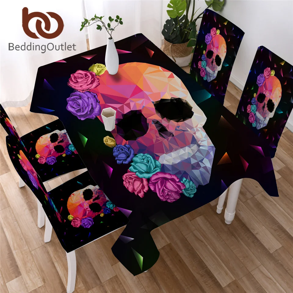 Постельное белье Outlet Vivid Skull скатерть Готическая Водонепроницаемая черно белая