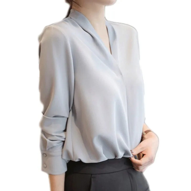 Fitaylor женские рубашки белая шифоновая офисная блузка женская одежда с длинным