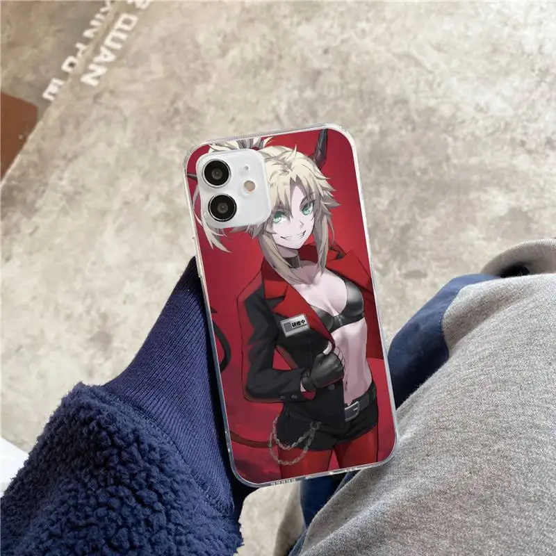 

cartoon Girl helltaker Phone Case For iphone 5s 6 7 8 11 12 plus xsmax xr pro mini se Transparent Cover Fundas Coque