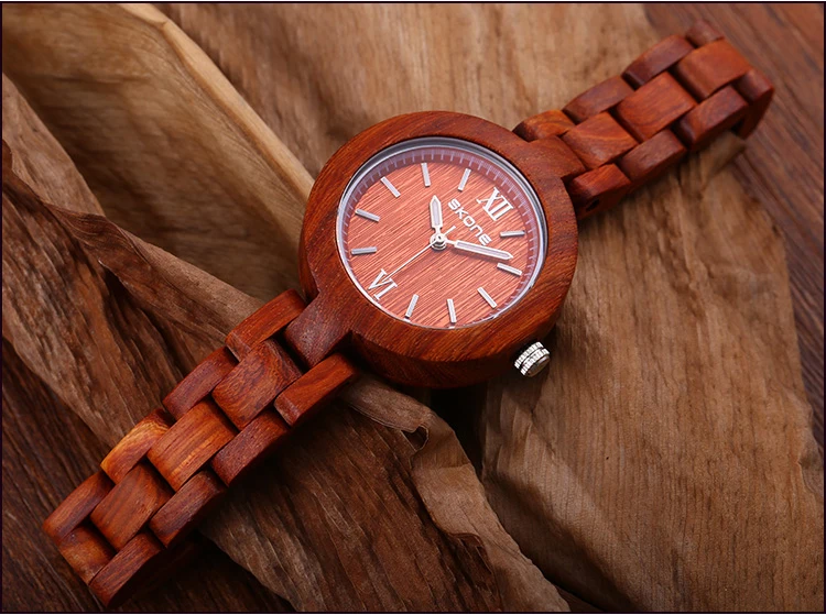 Новинка женские часы ручной работы из сандалового дерева повседневные Модные