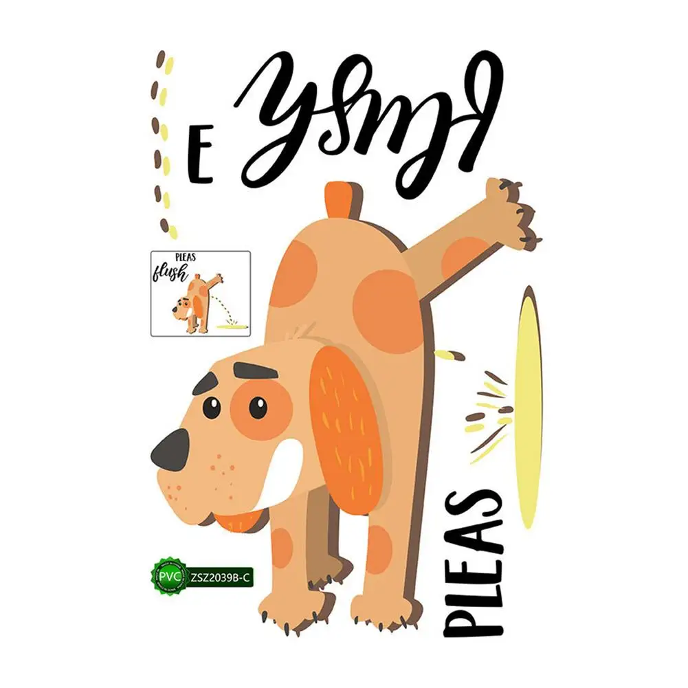 

Cartoon Animal Toilet Sticker Bathroom Toilet Decoration Wall Sticker For Smooth Surfaces Walls Doors Windows Cabinets Metal Til