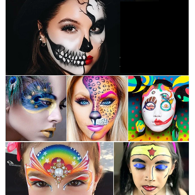 17 цветов краска для тела Профессиональная Косметика на водной основе матовая