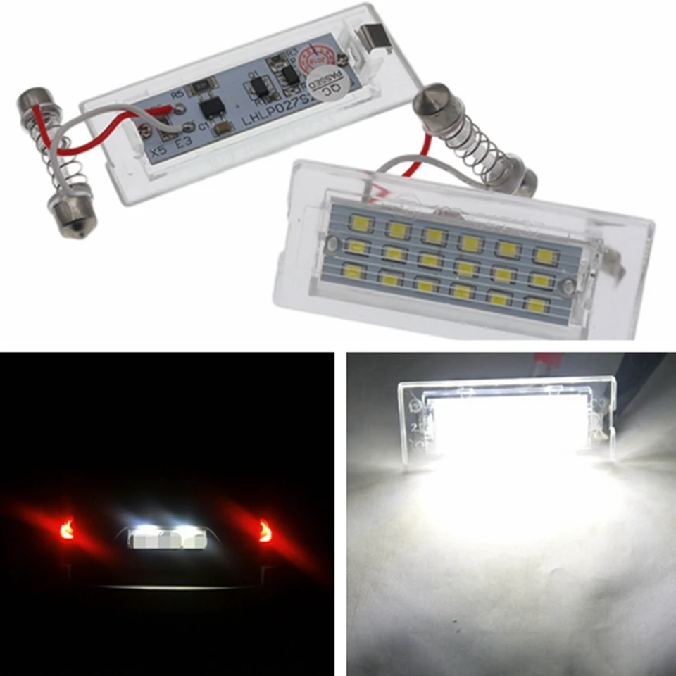 

2pcs Car 18LED Number License Plate Light For BMW E53 X5 1999-2003 E83 X3 03-10 High Bright 6000K Lamp canbus Error Free Auto