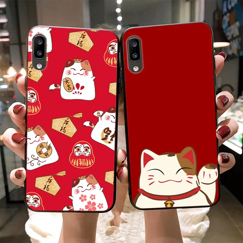 

Cute lucky cat phone case for Xiaomi Redmi Note 5 6 7 8 10 Pro 9S 9A Redmi K20 K30 K40 Pro luxury Silicone Case