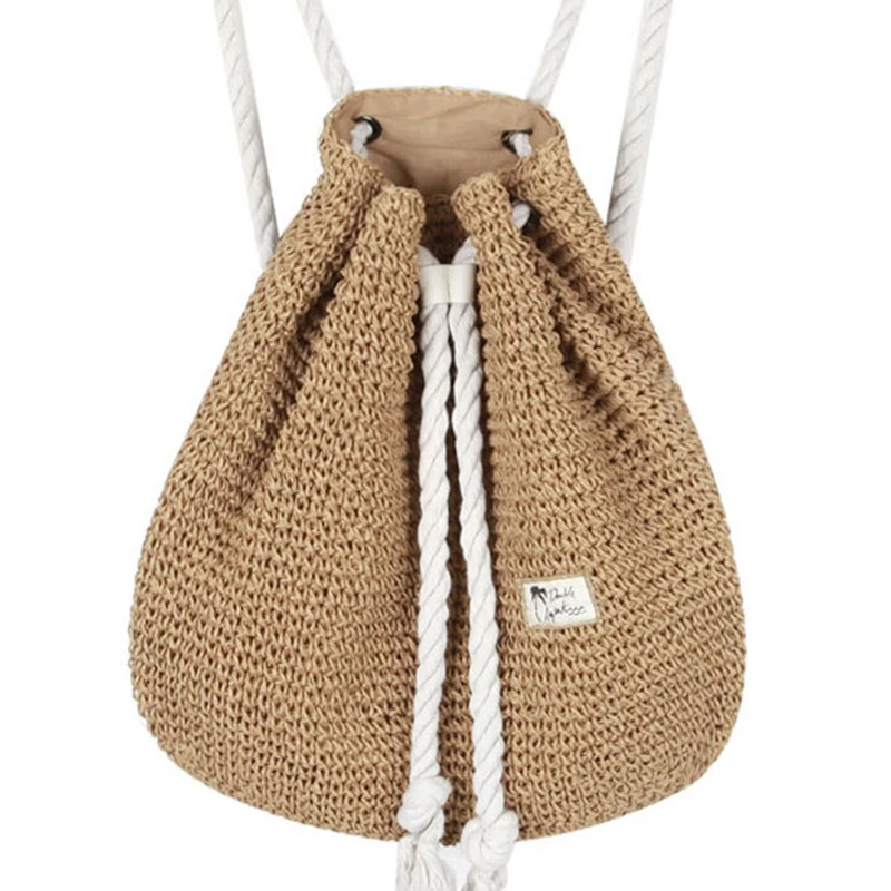 

Summer Straw Bag Women Backpack Fashion Rucksack Weaved For Girls Mochila Backpack Travel Beach Straw Bags Women Shoulder Bag