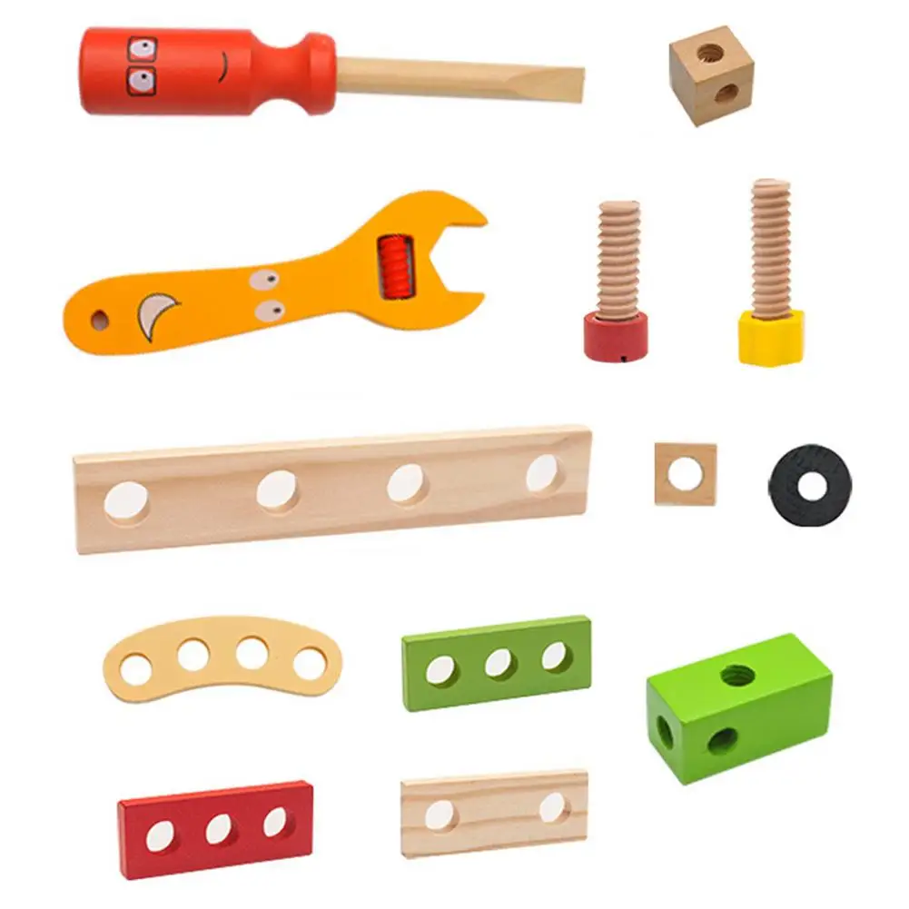 

DIY Wooden Tool Box Toy Educational Childhood Simulation Repair Set Birthday Present For Boys Education Puzzle Play House Toys