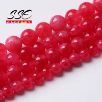 natural red jades beads red angelite round loose stone beads for jewelry making diy bracelets necklace accessories 6 8 10mm 15