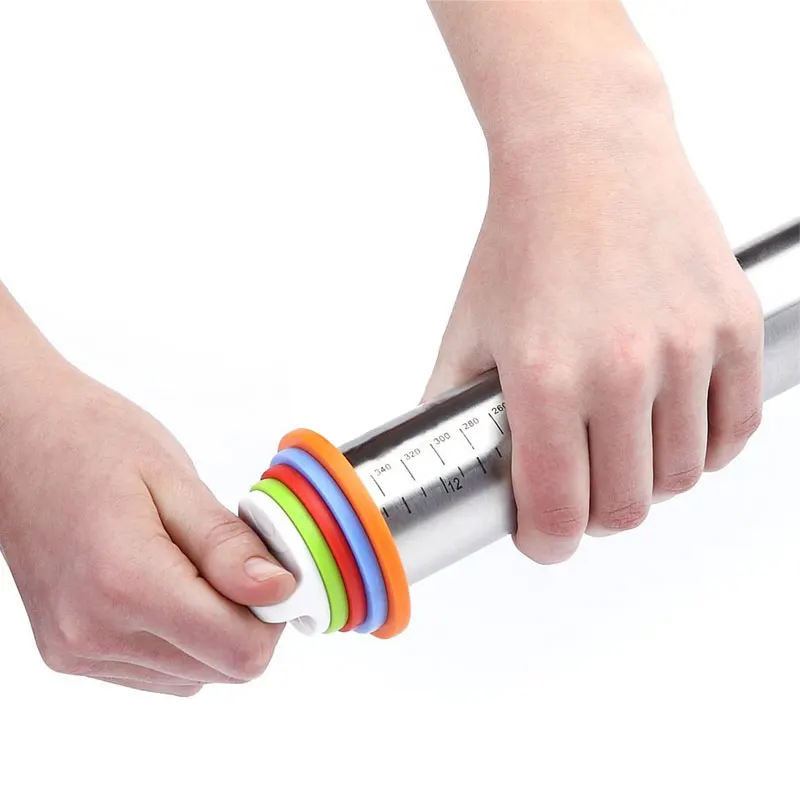 1 набор из нержавеющей стали с 4 регулируемыми кольцами. Ролик для теста