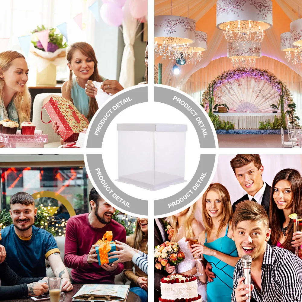 

4pcs Cake Packaging Box Cake Container Transparency Cake Box Cake Wrapping Box