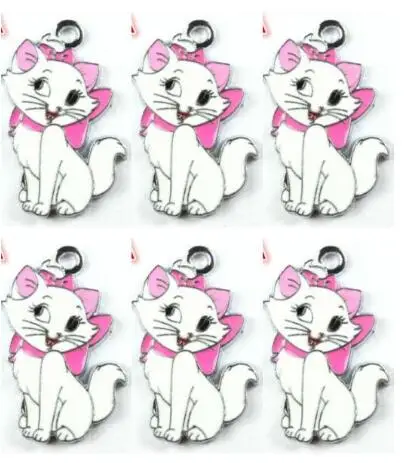 10 шт. ожерелье с милым котом Мари из мультфильма стеснительный брелок эмалевые