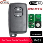 KEYECU Keyless Go 2 Кнопка для смарт-ключа Toyota Corolla Verso 433 МГц B75EA P1 98 4D-67 Чип FCC ID: 89904-0F010 PCB F433