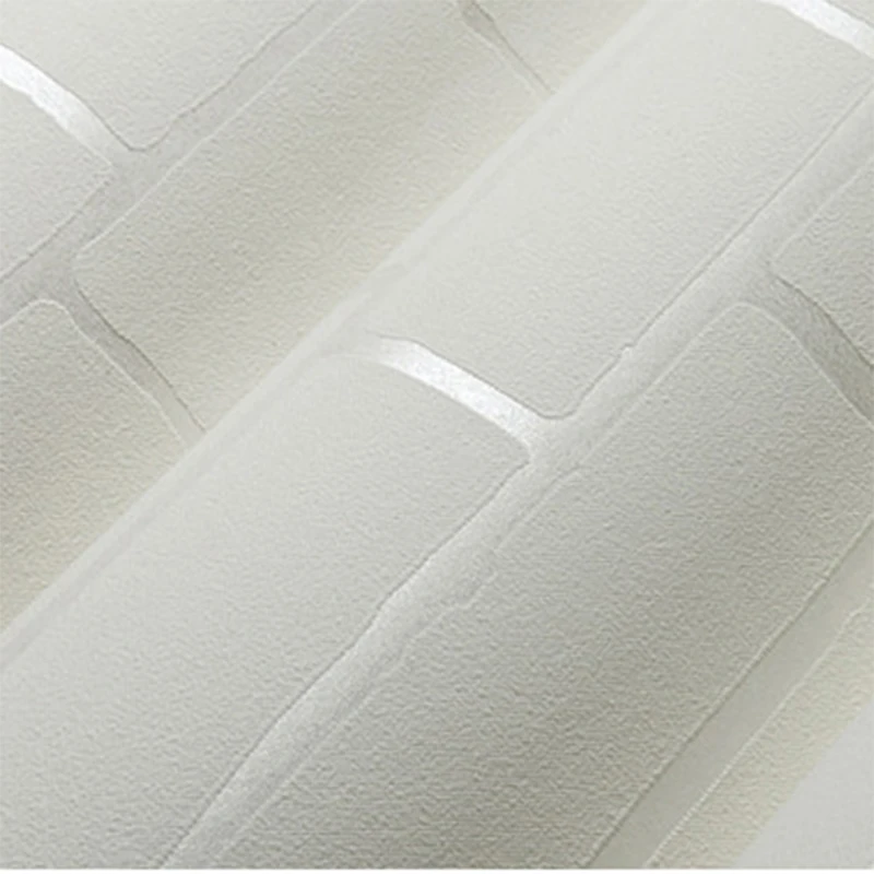 

3D Stereo Simulation Red Brick Stone Wall Paper for Living Room Simple Home Decor 3D Embossed Non-woven White Wallpaper Roll 10M
