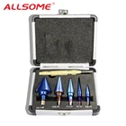 Ступенчатые сверла ALLSOME HT2887 из быстрорежущей стали с нано-синим покрытием, 6 шт.