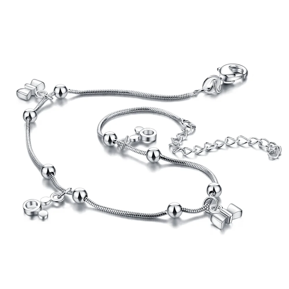 Винтаж серебряный браслет на ногу с бабочкой женские сердца в богемном стиле