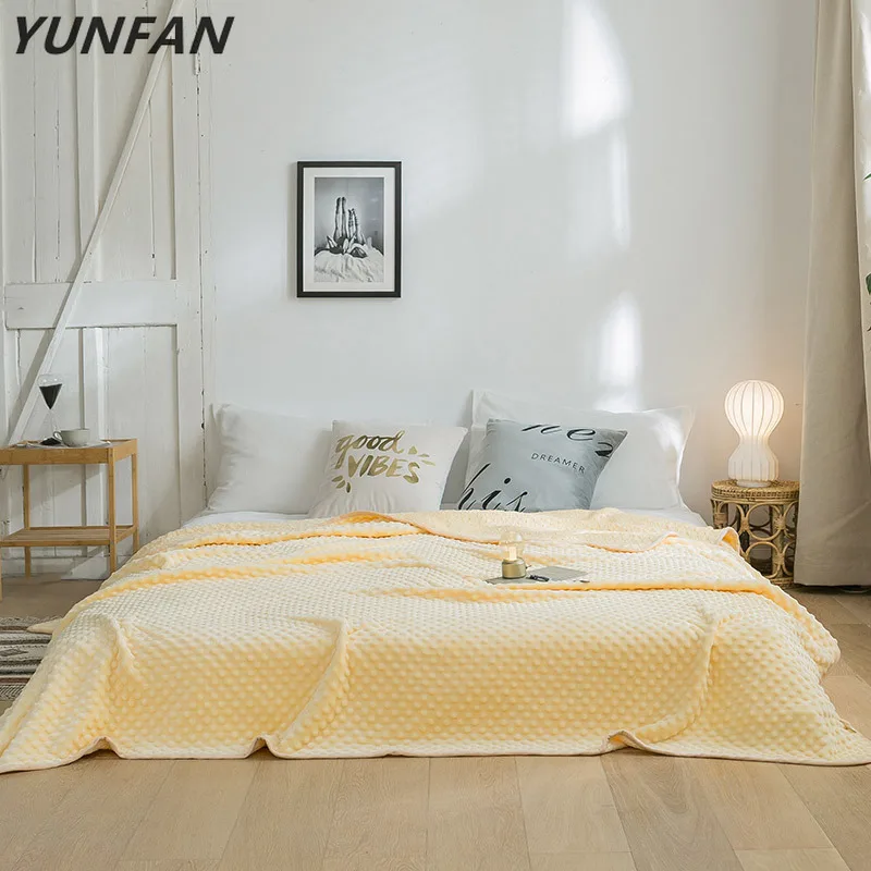 

Однотонные фланелевые одеяла для дивана, постельное белье, простые пледы, зимние мягкие теплые одеяла, двойные полноразмерные Детские Желт...