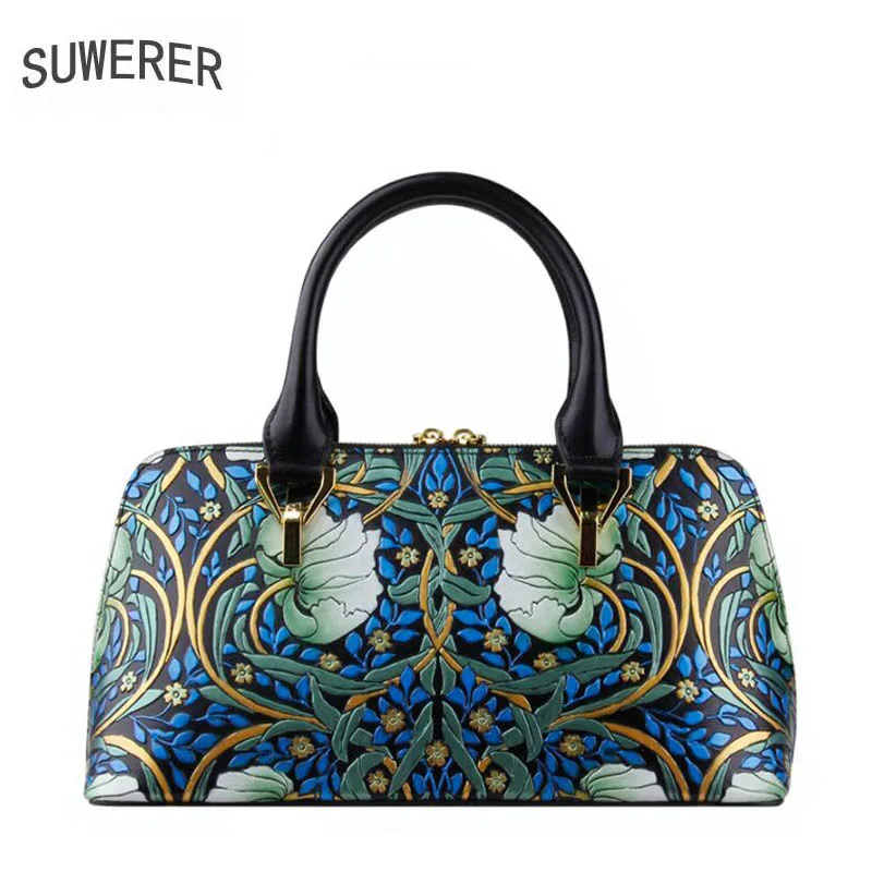 SUWERER 2019 новая женская сумка из натуральной воловьей кожи резная модная сумки |