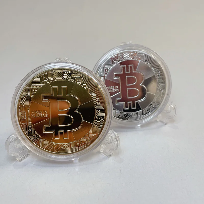 

Gold Plated Bitcoin Coin Ripple Commemorative Coins Crypto Coin Collection Collectables Home Decoration Art Craft Souvenir Gift