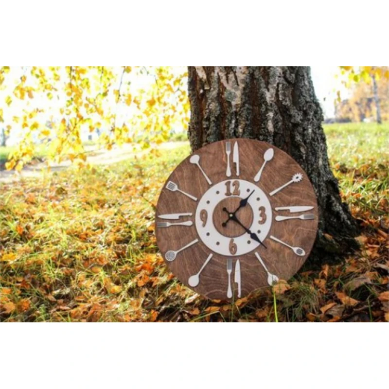 Столовые приборы настенные часы современный дизайн ложка Вилка кухня Винтаж