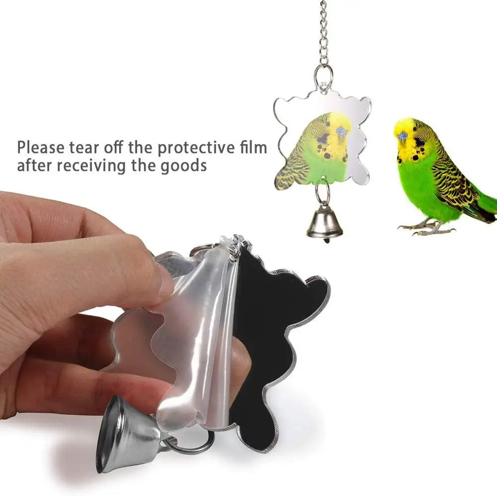 

8pcs Bird Toys Parrot Swing Toy with Colorful Wooden Beads Bells and Pet Bird Cage Hammock Hanging Chew Toys