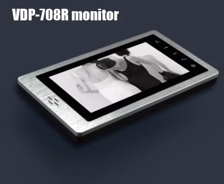 VDP-708R Monitor XinSiLu TFT монитор lcd цветной " ЖК-видео дверной звонок Домофон домашняя Безопасность Видео система монитор металлическая панель - Цвет: VDP-708R Monitor