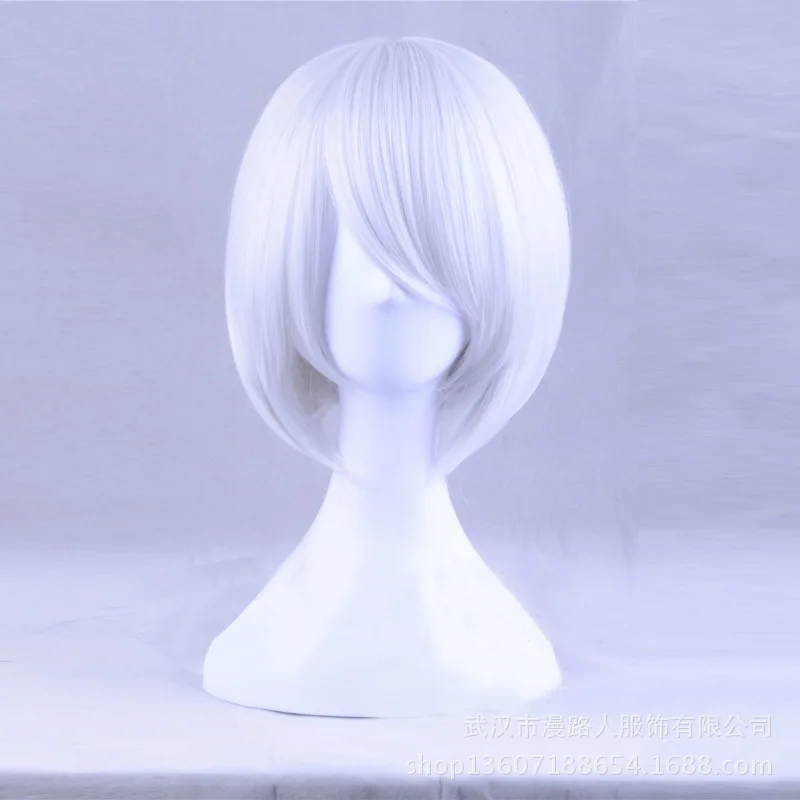 wig Игра NieR: Automata jorha No 2 type B костюмы для косплея сексуальное черное платье с перчатками 2B синтетические парики для женщин девушек парадное платье - Цвет: wig