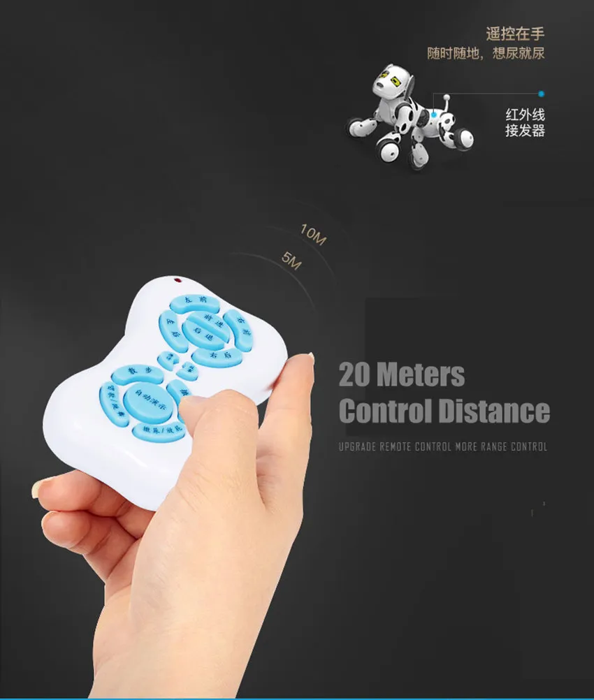 New Programable 2.4G Wireless Remote Control Smart Robot Dog Kids Toy Intelligent Talking Electronic Pet Kid Gift | Игрушки и хобби