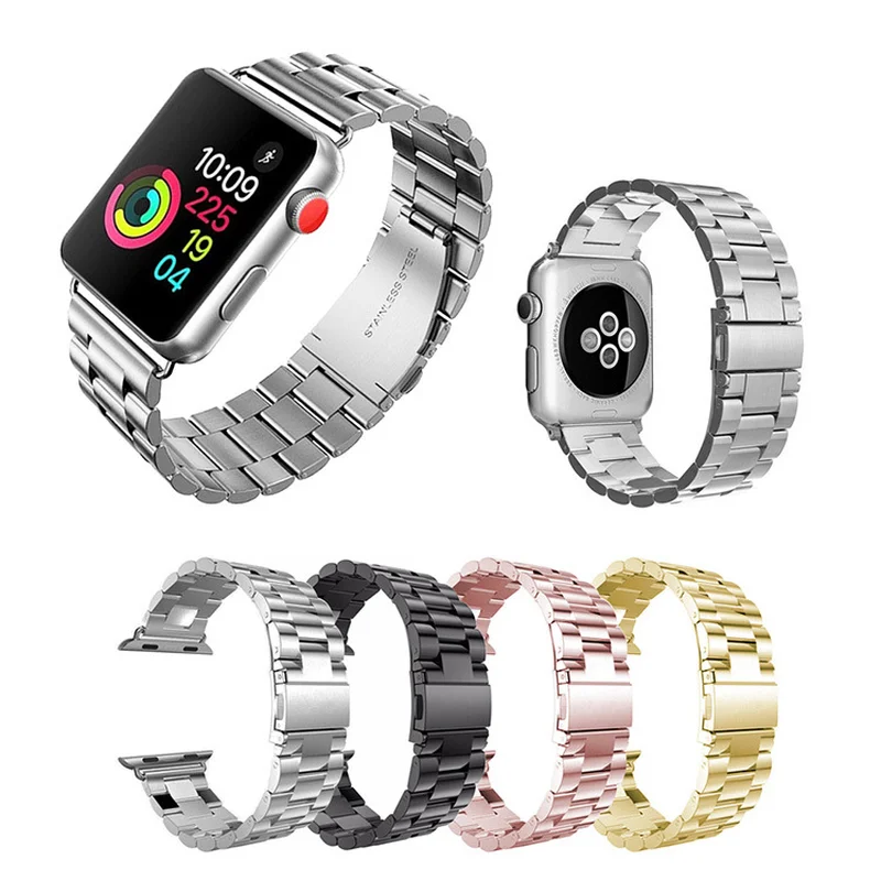 Ремешок из нержавеющей стали для Apple Watch Series 1 2 3 4 5 браслет 38 мм 40 42 44 с