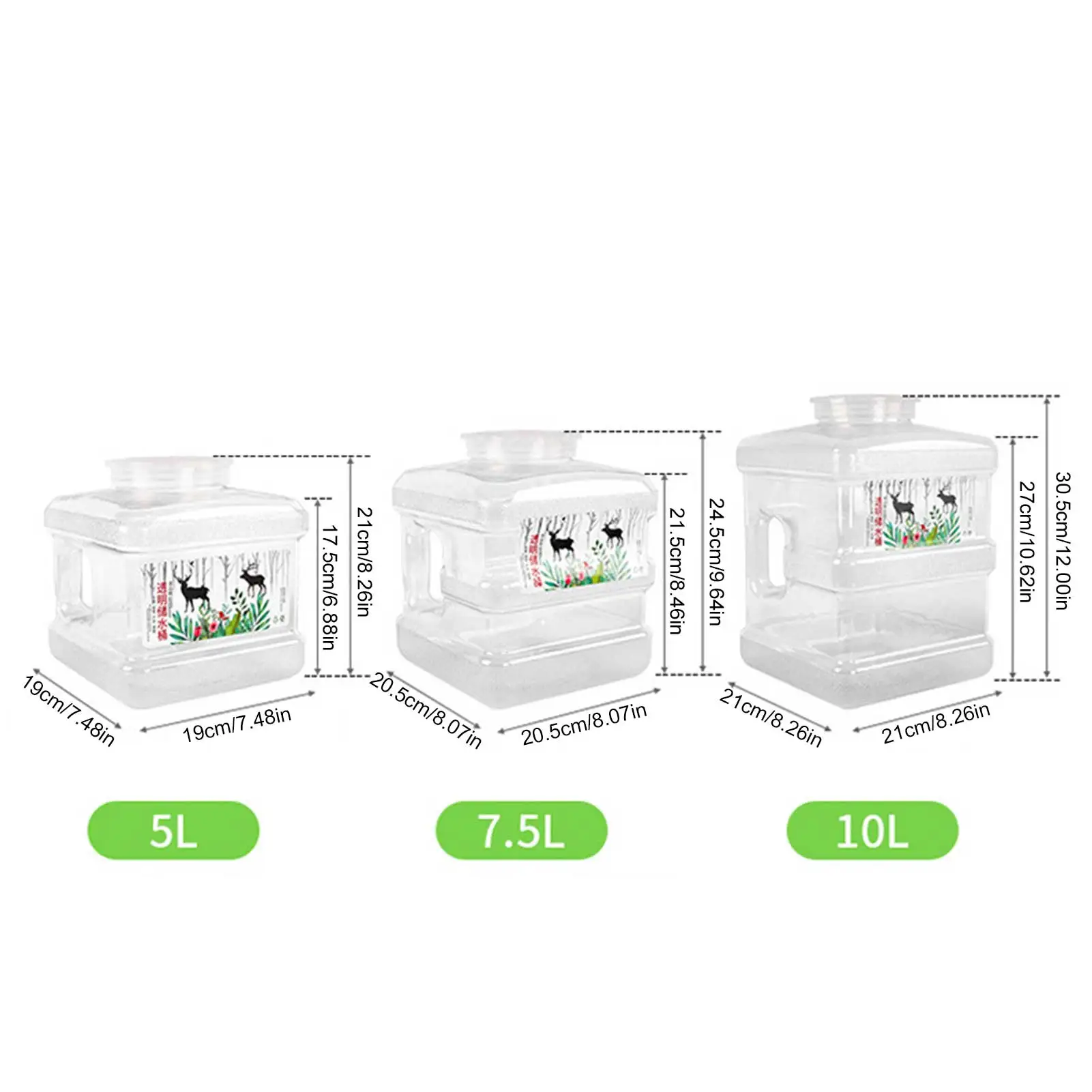 

5 /7.5/10L Portable Car Driving Water Tank Bucket Large Capacity Square Water Container With Faucet A Handle For Camping Hiking
