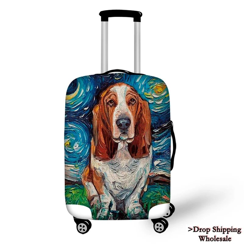 Чехол для чемодана чехол бульдога Doberman серая такса собака животное защитный