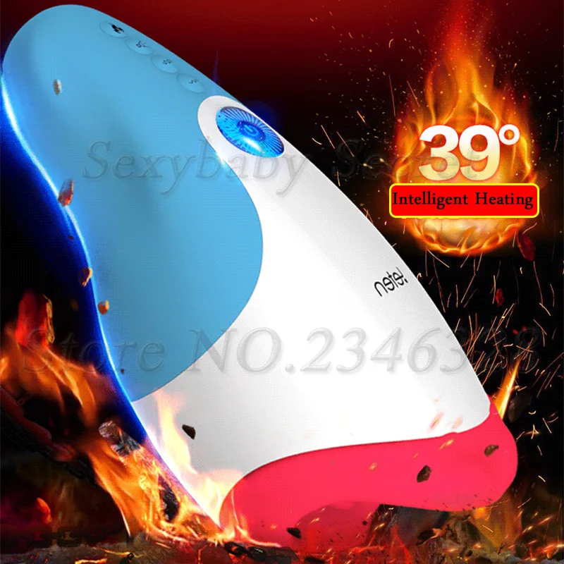 Глубокая глотка Минет мужские мастурбаторы чашка Мощный вибратор с подогревом