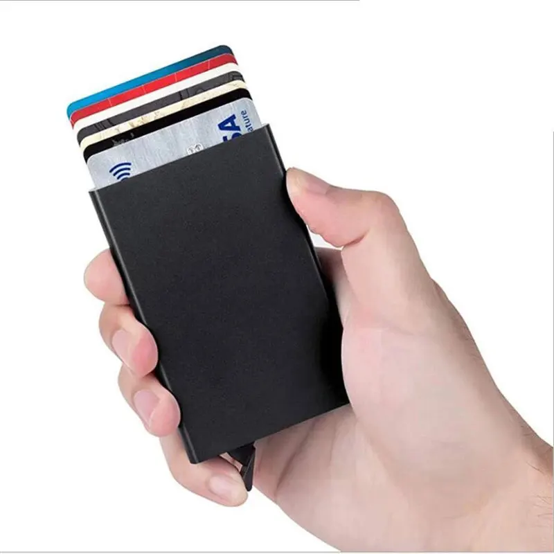 

Pop-out RFID Card Holder Slim Aluminum Wallet Elasticity Back Pouch ID Credit Card Holder Blocking Protect Travel ID Cardholder